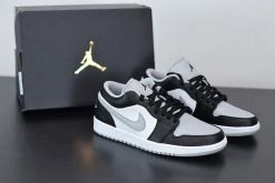 Fit Sporting Goods Air Jordan 1 Low Black/Light Smoke Grey-White 553558-039