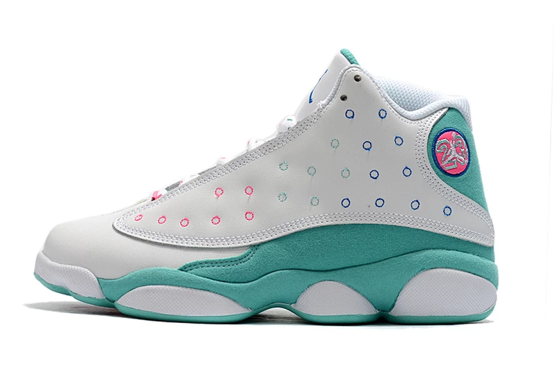 Fit Sporting Goods Air Jordan 13 GS White/Soar-Aurora Green-Digital Pink 4 Fit Sporting Goods Air Jordan 13 GS White/Soar-Aurora Green-Digital Pink - Image 2