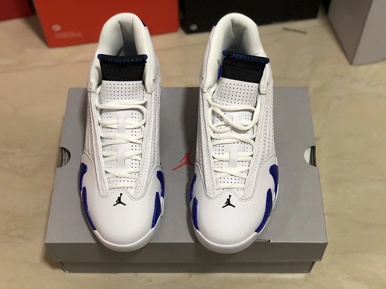 Fit Sporting Goods Air Jordan 14 White/Hyper Royal-Black 487471-104 5 Fit Sporting Goods Air Jordan 14 White/Hyper Royal-Black 487471-104 - Image 3
