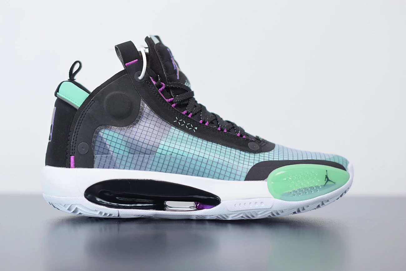 Fit Sporting Goods Air Jordan 34 Blue Void/Green Glow-Black-Metallic Silver 4 Fit Sporting Goods Air Jordan 34 Blue Void/Green Glow-Black-Metallic Silver - Image 2