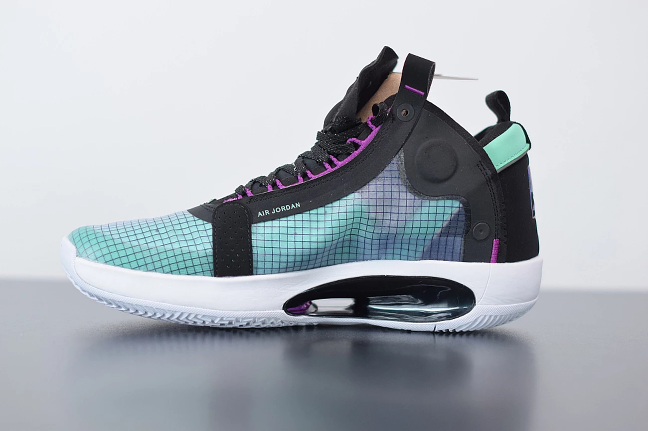 Fit Sporting Goods Air Jordan 34 Blue Void/Green Glow-Black-Metallic Silver 5 Fit Sporting Goods Air Jordan 34 Blue Void/Green Glow-Black-Metallic Silver - Image 3