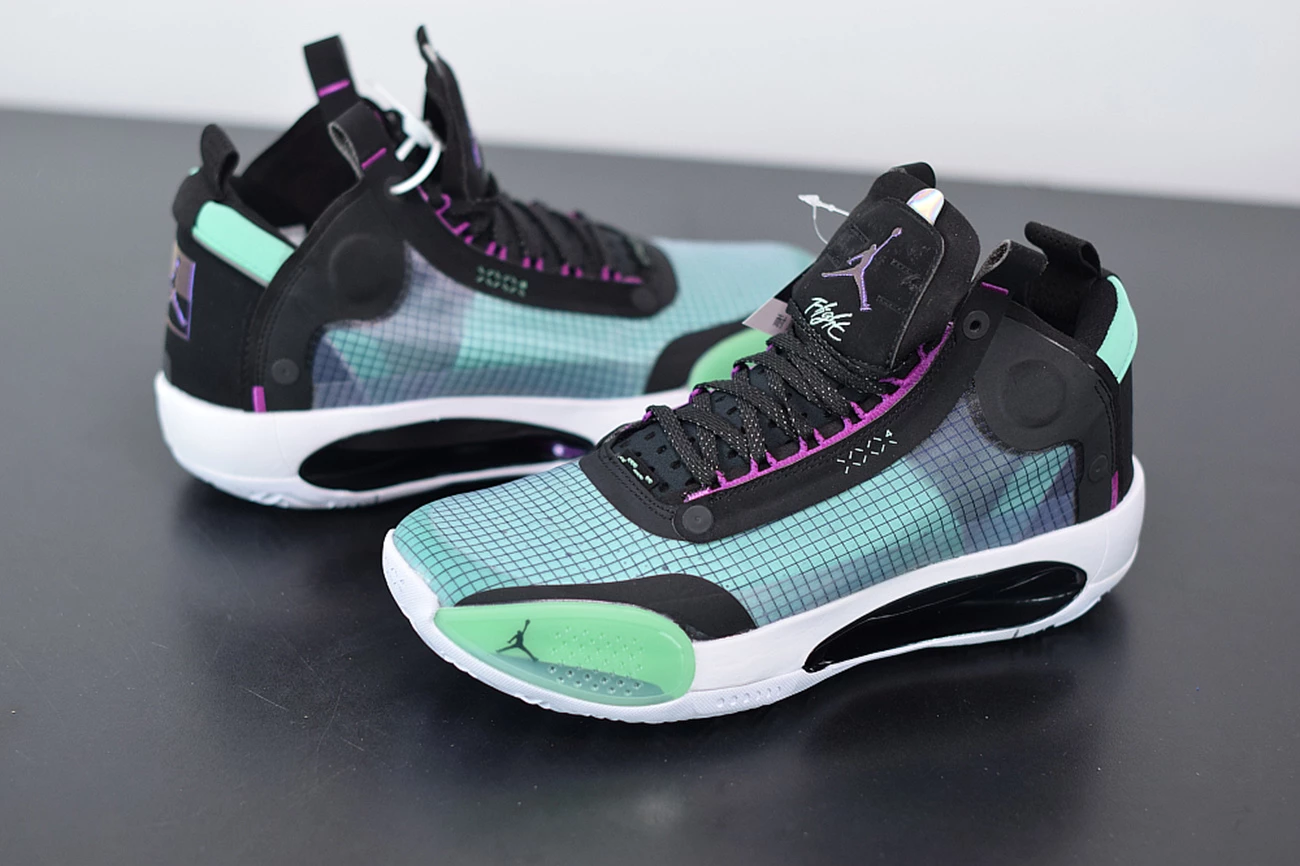 Fit Sporting Goods Air Jordan 34 Blue Void/Green Glow-Black-Metallic Silver 6 Fit Sporting Goods Air Jordan 34 Blue Void/Green Glow-Black-Metallic Silver - Image 4