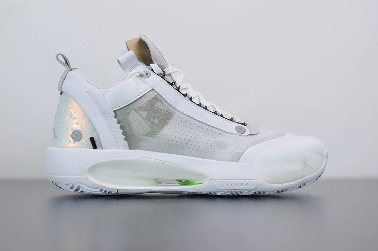 Fit Sporting Goods Air Jordan 34 Low “Pure Money” White/Metallic Silver-Pure Platinum 4 Fit Sporting Goods Air Jordan 34 Low “Pure Money” White/Metallic Silver-Pure Platinum - Image 2