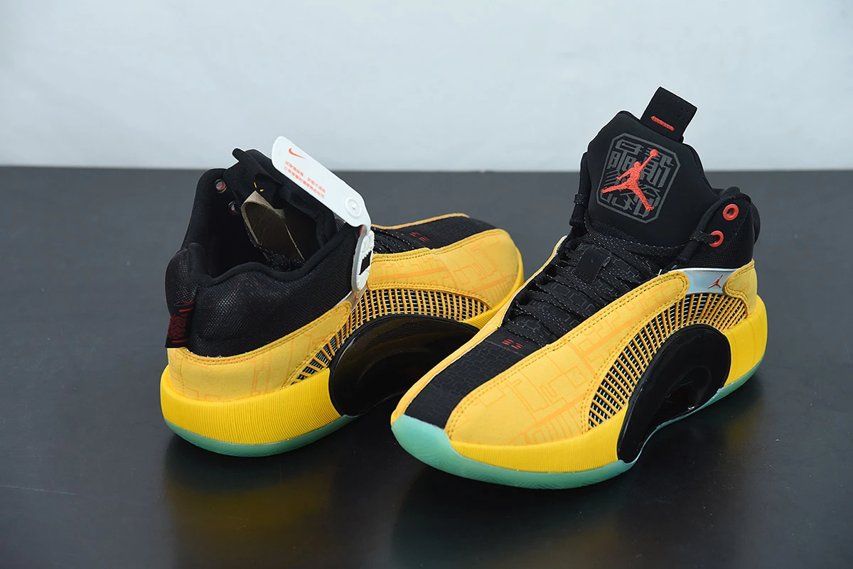 Fit Sporting Goods Air Jordan 35 ‘Dynasties’ Golden Yellow Black DD3044-700 For Sale 7 Fit Sporting Goods Air Jordan 35 ‘Dynasties’ Golden Yellow Black DD3044-700 For Sale - Image 5