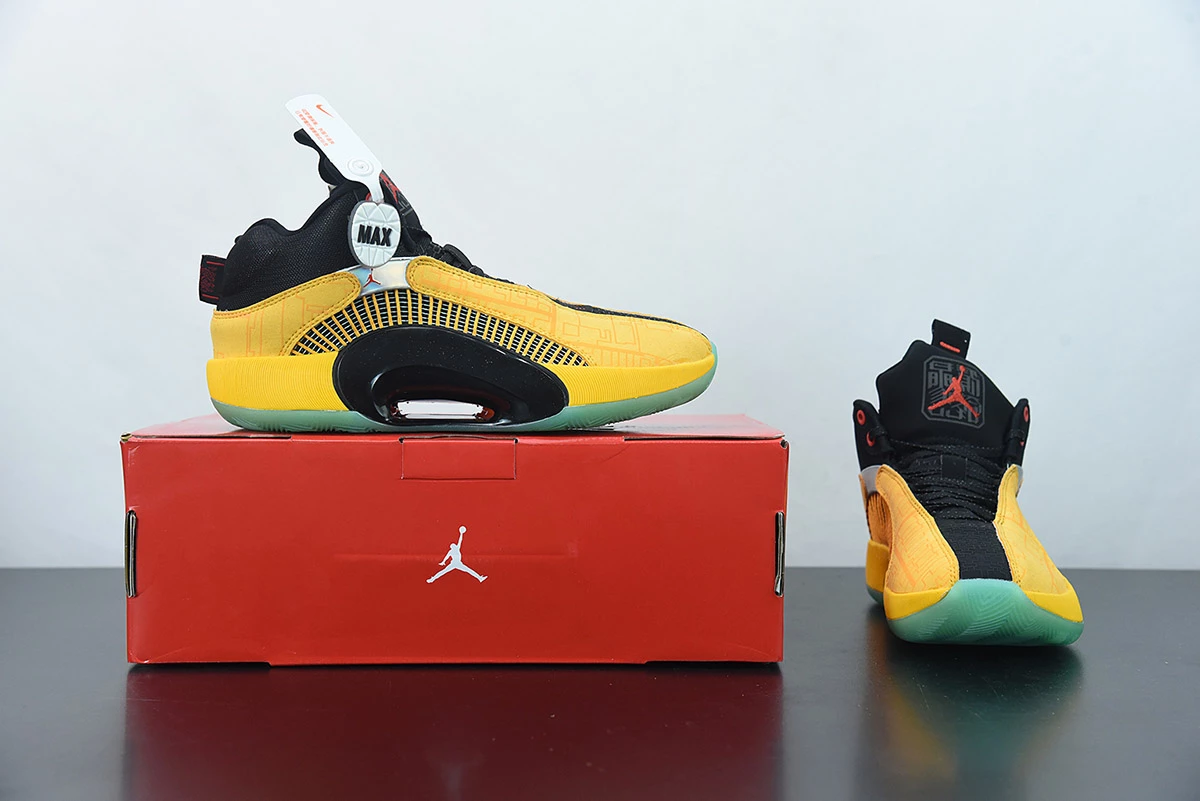 Fit Sporting Goods Air Jordan 35 ‘Dynasties’ Golden Yellow Black DD3044-700 For Sale 12 Fit Sporting Goods Air Jordan 35 ‘Dynasties’ Golden Yellow Black DD3044-700 For Sale - Image 10