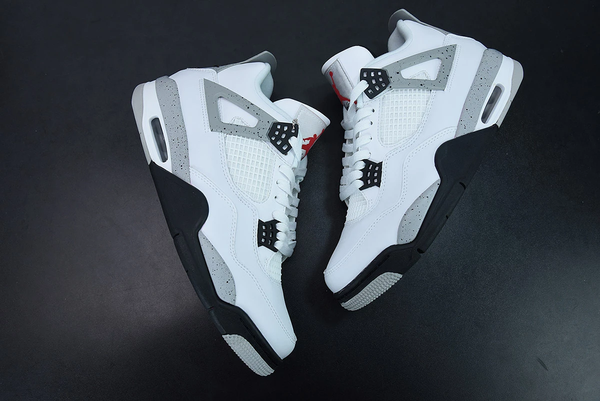 Fit Sporting Goods Air Jordan 4 OG “White Cement” White/Fire Red-Black-Tech Grey For Sale 6 Fit Sporting Goods Air Jordan 4 OG “White Cement” White/Fire Red-Black-Tech Grey For Sale - Image 4