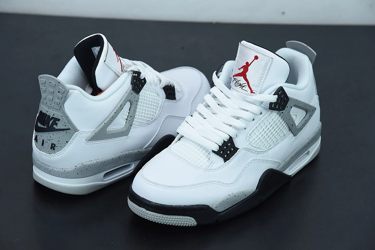 Fit Sporting Goods Air Jordan 4 OG “White Cement” White/Fire Red-Black-Tech Grey For Sale 7 Fit Sporting Goods Air Jordan 4 OG “White Cement” White/Fire Red-Black-Tech Grey For Sale - Image 5