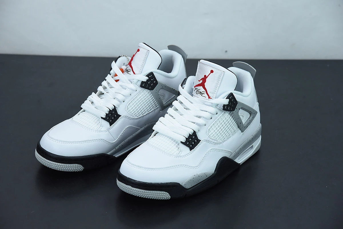 Fit Sporting Goods Air Jordan 4 OG “White Cement” White/Fire Red-Black-Tech Grey For Sale 8 Fit Sporting Goods Air Jordan 4 OG “White Cement” White/Fire Red-Black-Tech Grey For Sale - Image 6