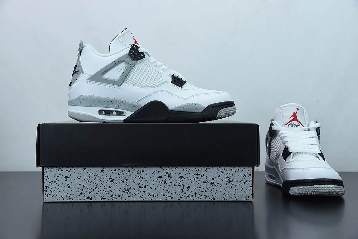 Fit Sporting Goods Air Jordan 4 OG “White Cement” White/Fire Red-Black-Tech Grey For Sale 12 Fit Sporting Goods Air Jordan 4 OG “White Cement” White/Fire Red-Black-Tech Grey For Sale - Image 10