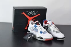 Fit Sporting Goods Air Jordan 4 Retro “What The” White/Military Blue-Fire Red-Tech Grey