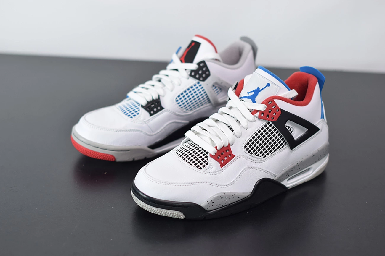 Fit Sporting Goods Air Jordan 4 Retro “What The” White/Military Blue-Fire Red-Tech Grey 6 Fit Sporting Goods Air Jordan 4 Retro “What The” White/Military Blue-Fire Red-Tech Grey - Image 4