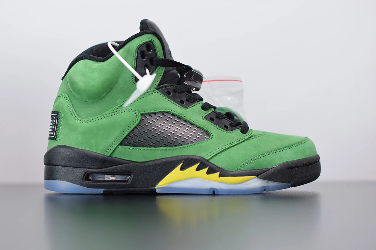 Fit Sporting Goods Air Jordan 5 SE “Oregon” Apple Green/Black-Yellow Strike-Black 4 Fit Sporting Goods Air Jordan 5 SE “Oregon” Apple Green/Black-Yellow Strike-Black - Image 2