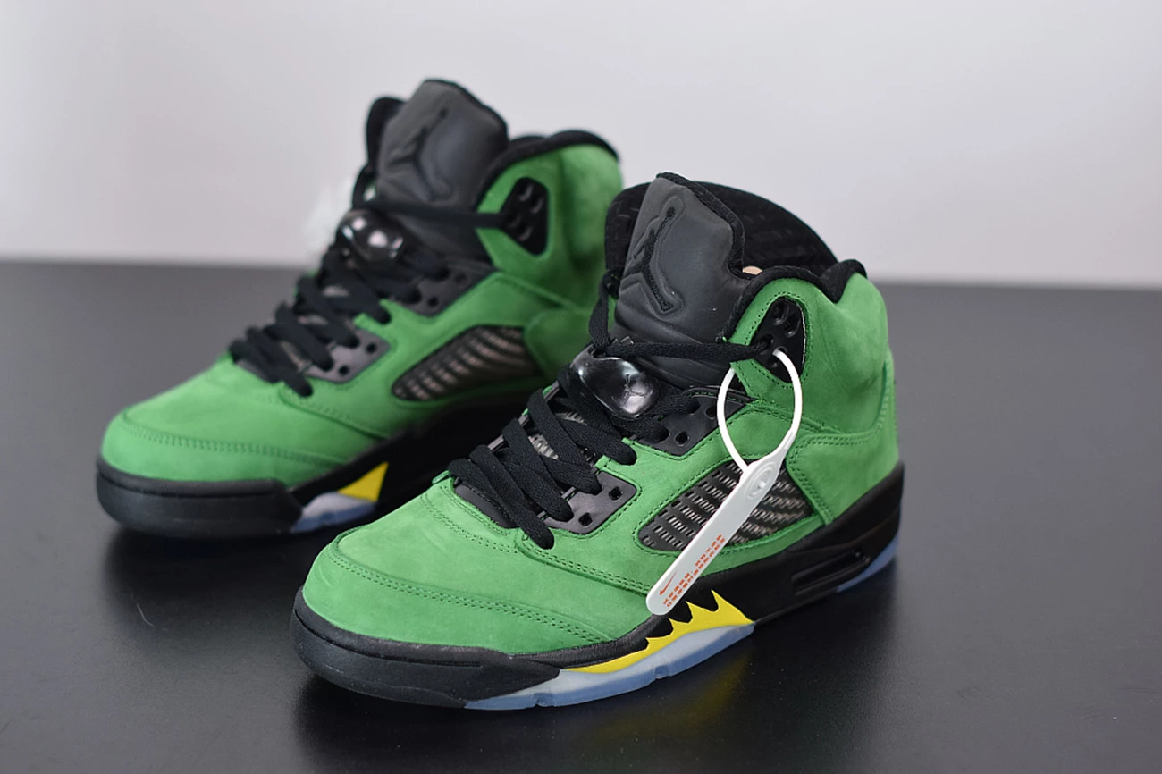 Fit Sporting Goods Air Jordan 5 SE “Oregon” Apple Green/Black-Yellow Strike-Black 7 Fit Sporting Goods Air Jordan 5 SE “Oregon” Apple Green/Black-Yellow Strike-Black - Image 5