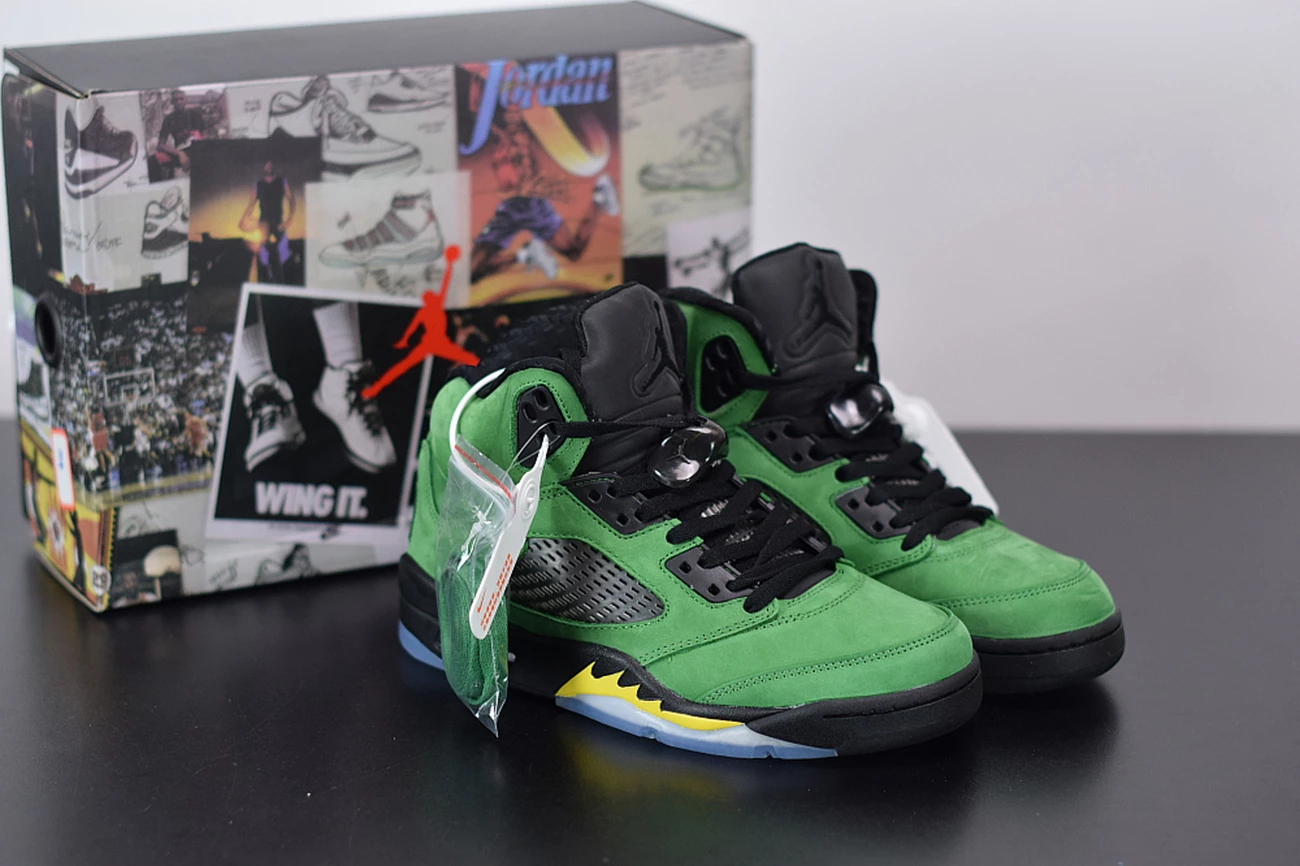 Fit Sporting Goods Air Jordan 5 SE “Oregon” Apple Green/Black-Yellow Strike-Black 3 Fit Sporting Goods Air Jordan 5 SE “Oregon” Apple Green/Black-Yellow Strike-Black
