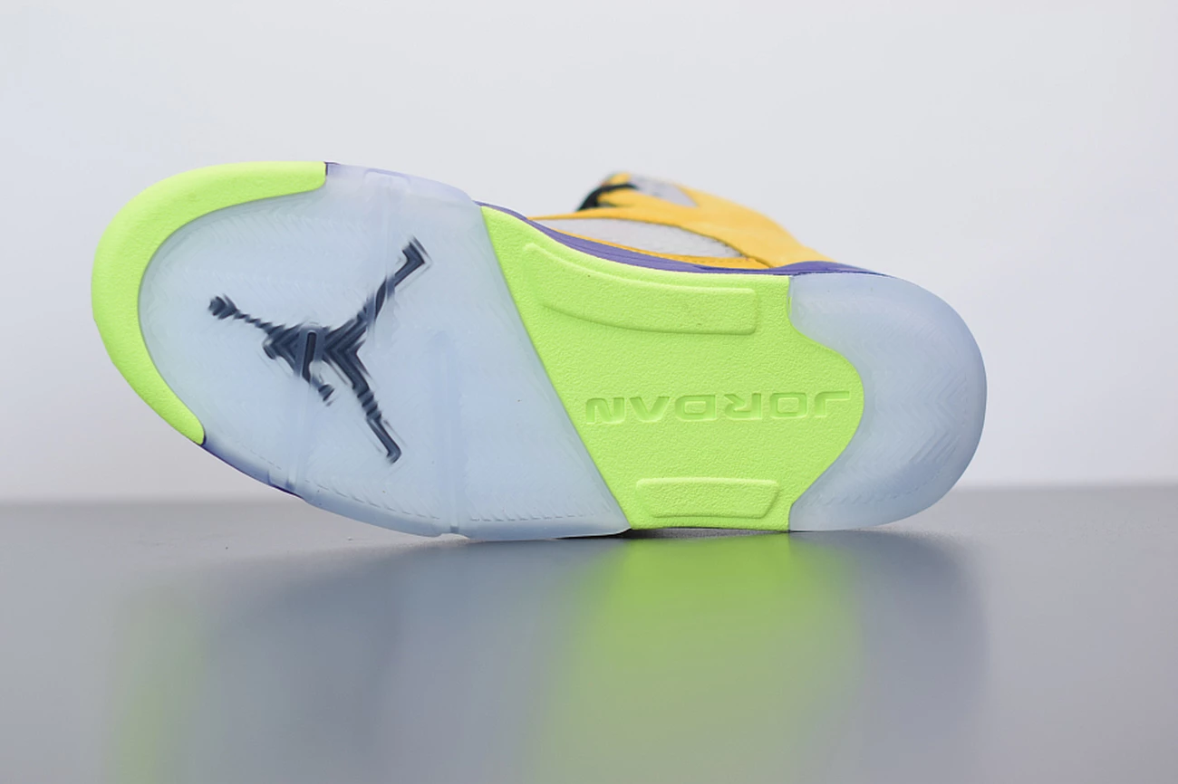 Fit Sporting Goods Air Jordan 5 “What The” Varsity Maize/Court Purple/Ghost Green/Solar Orange 8 Fit Sporting Goods Air Jordan 5 “What The” Varsity Maize/Court Purple/Ghost Green/Solar Orange - Image 7