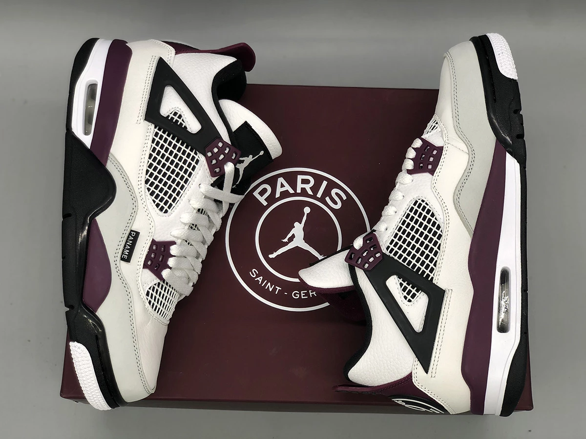 Fit Sporting Goods PSG X Air Jordan 4 White/Neutral Grey/Black/Bordeaux CZ5624-100 14 Fit Sporting Goods PSG X Air Jordan 4 White/Neutral Grey/Black/Bordeaux CZ5624-100 - Image 12