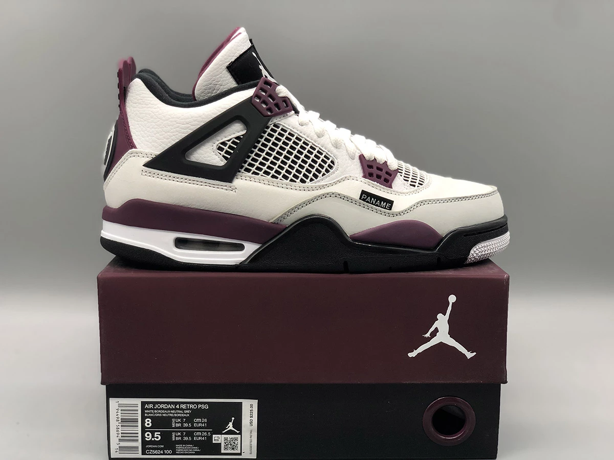 Fit Sporting Goods PSG X Air Jordan 4 White/Neutral Grey/Black/Bordeaux CZ5624-100 18 Fit Sporting Goods PSG X Air Jordan 4 White/Neutral Grey/Black/Bordeaux CZ5624-100 - Image 16