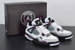 Fit Sporting Goods Sales 36 Fit Sporting Goods PSG X Air Jordan 4 White/Neutral Grey/Black/Bordeaux CZ5624-100