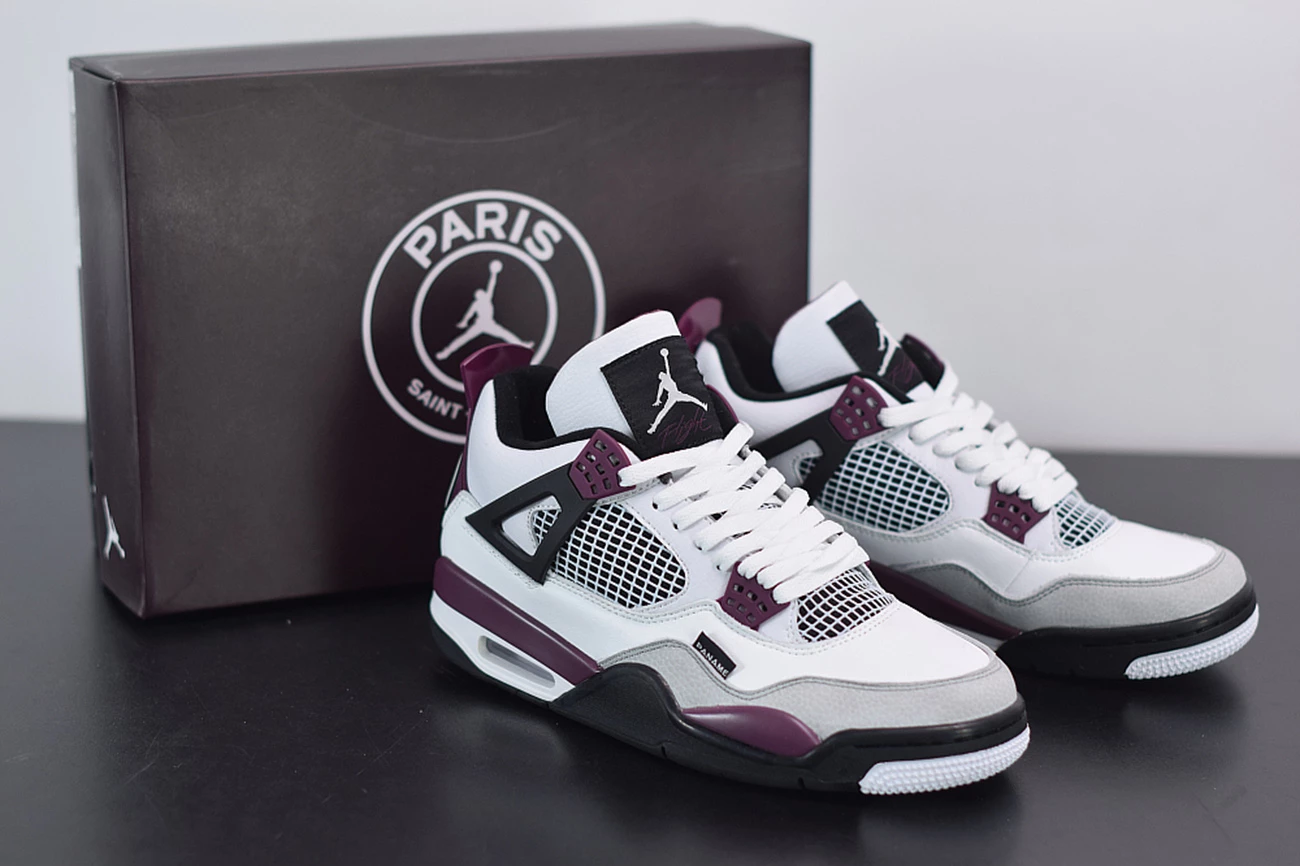 Fit Sporting Goods PSG X Air Jordan 4 White/Neutral Grey/Black/Bordeaux CZ5624-100 3 Fit Sporting Goods PSG X Air Jordan 4 White/Neutral Grey/Black/Bordeaux CZ5624-100